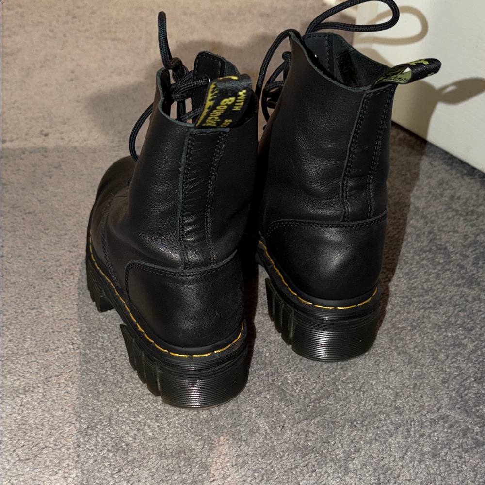 Dr. Martens Black Leather Combat Boots - Picture 2 of 4